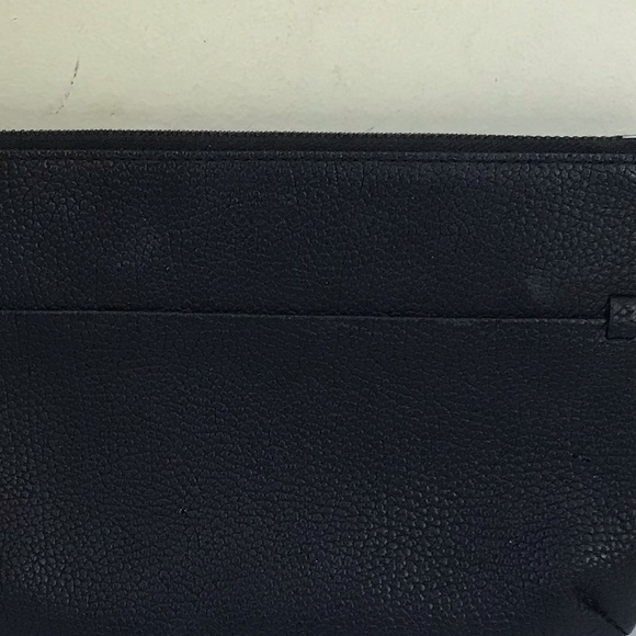 ECCO NEW Pebble Leather Wristlet Clutch Bag Zipper Pocket Black Purse Handbag - Picture 11 of 11